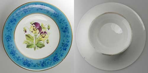 Bristol pottery Kepple plates china soft paste porcelain tazza blue flowers floral