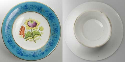 Bristol pottery Kepple plates china soft paste porcelain tazza blue flowers floral